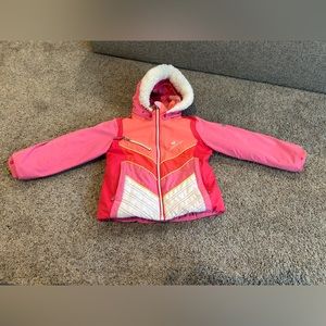 Obermeyer Kids Puffer Jacket in Pink and Red